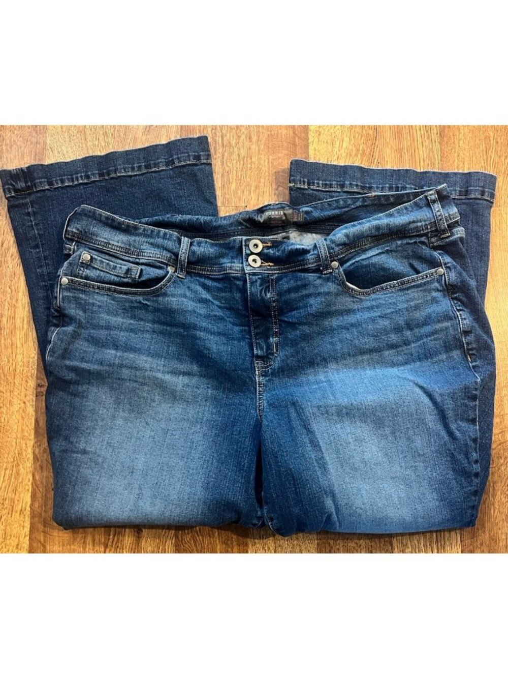 Torrid Womens Mid-Rise Flare Jeans Vintage Stretch Size 24S Dark Wash Denim